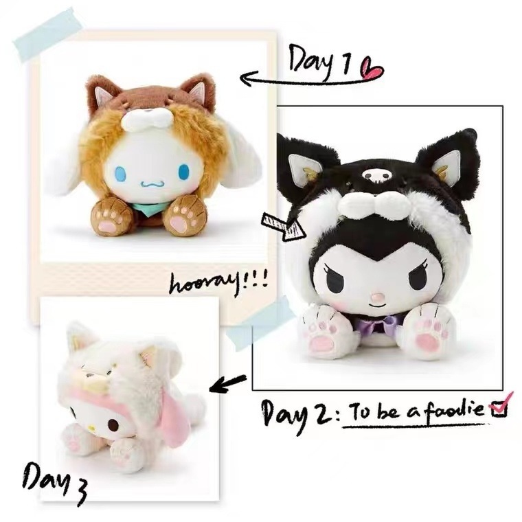 My Melody Shiba Inu Drag Laurel Dog Kulomi Meletti Plush Action Figure Pendant Small Doll Claw Machine