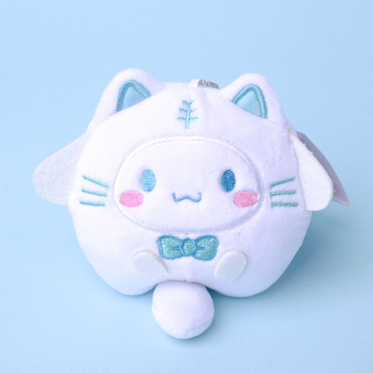 10cm Pink KT CAT Plush Toys My Melody Kuromi Cinnamoroll Plush Dolls Pacha Dog Stuffed Keychain Claw Machine Kuromi Stuffed Toys