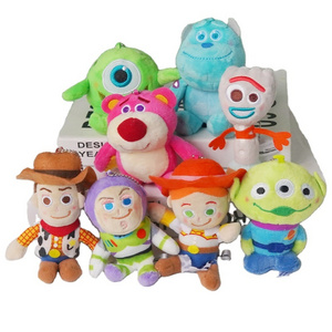 Buzz Woody Alien Strawberry Pink Bear Plush Toy Cartoon Toy's Story Plush Buzz Woody Plush Doll Grab Dolls Kids Bedtime Toy Gift