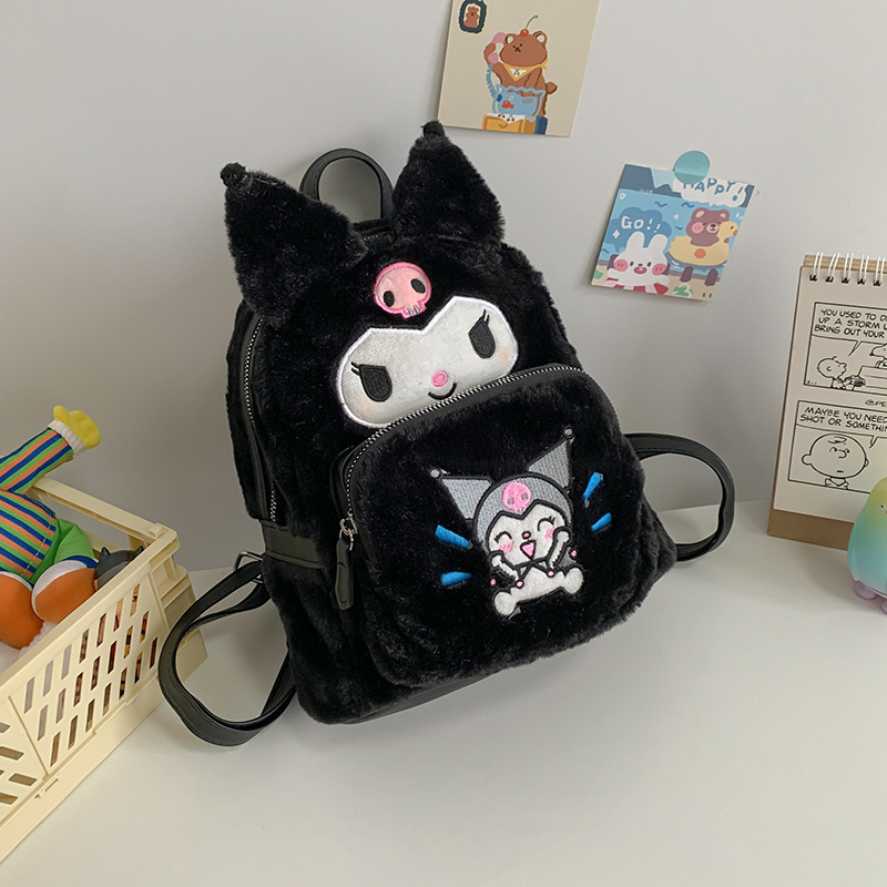 Factory OEM Wholesales Backpack Kawaii Melody Kuromi Yugui Dog Keychain Plush Handbag Plush bag Stuffed Animal Toys