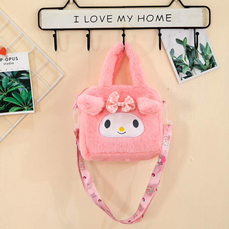 Hot Sale Cartoon Doll Sofa Kuromi Melody Plush Handbag Plush Toy Doll Cross Body Plush Makeup Bag Sanrioed Plush Bag for Kid