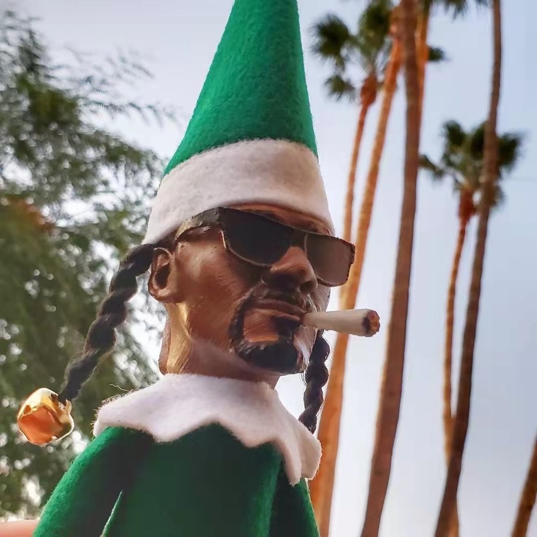 Christmas High Quality snoop dog Elf Doll 10in/25.4cm Black Handmade Hip Hop snoop dogg elf Doll Gnomes Plush Toy for Decoration