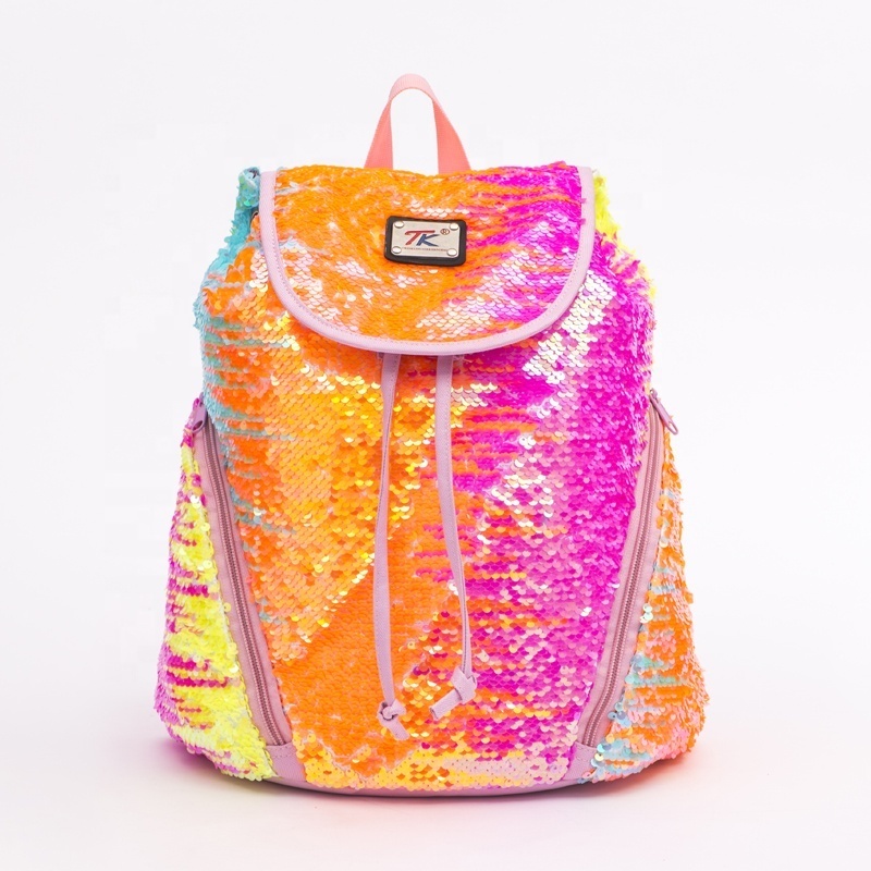 Wholesale Custom Black Friday Special Design Fashion Hologram Reversible Sequin Outdoor Travel Drawstring Backpack