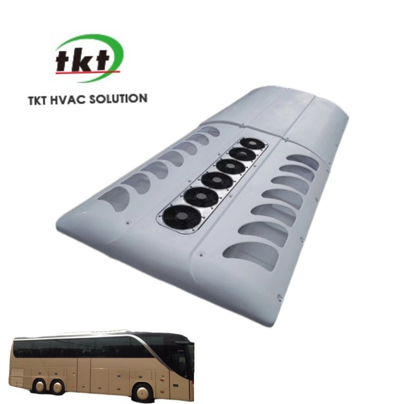 Roof mounted bus air conditioning system with vehicle engine driven with 6 fans carrier bus air conditioner for bus