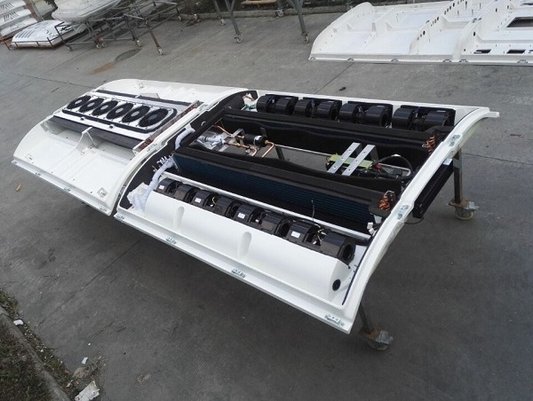 Roof mounted bus air conditioning system with vehicle engine driven with 6 fans carrier bus air conditioner for bus