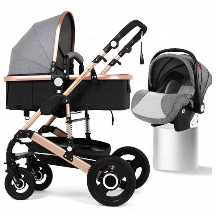 China Factory Supplier Strollers Baby Pram Kinderwagen 3 En 1 Foldable Baby Stroller 3 In 1 With Car Seat