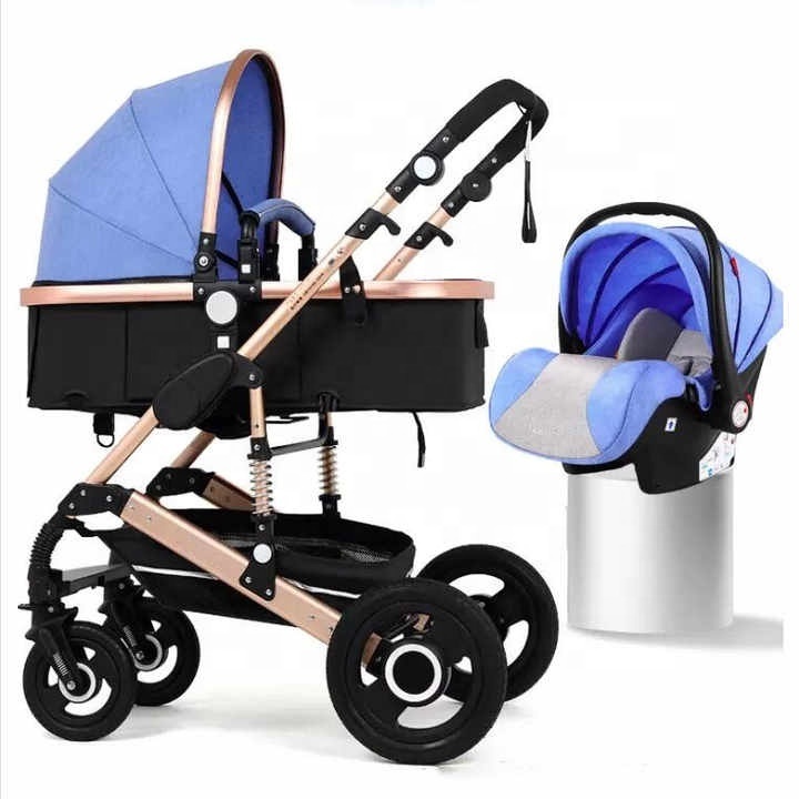 China Factory Supplier Strollers Baby Pram Kinderwagen 3 En 1 Foldable Baby Stroller 3 In 1 With Car Seat