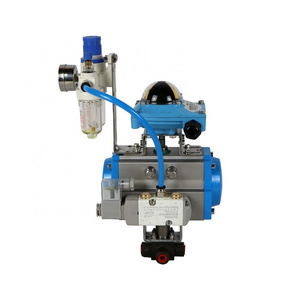 Taike China Factory 1/4" 3000psi A105 Pneumatic 3 Way NPT Thread Ball Valve With 24VDC Solenoid