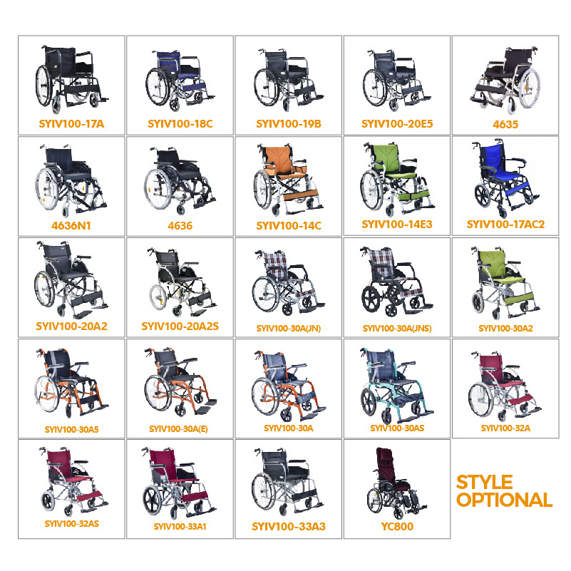 Wholesale Wheelchair 6 Inch PU Front Wheel Tire 24 Inch Rear Wheel Manual Aluminum Wheelchair