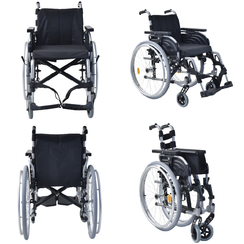 Wholesale Wheelchair 6 Inch PU Front Wheel Tire 24 Inch Rear Wheel Manual Aluminum Wheelchair