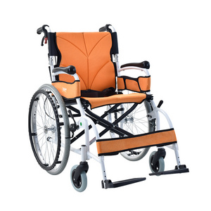 Customized Reclining Aluminium Wheelchair With Plain Mesh Oxford Seat Cushion Manual Tires Wheels For Elderly