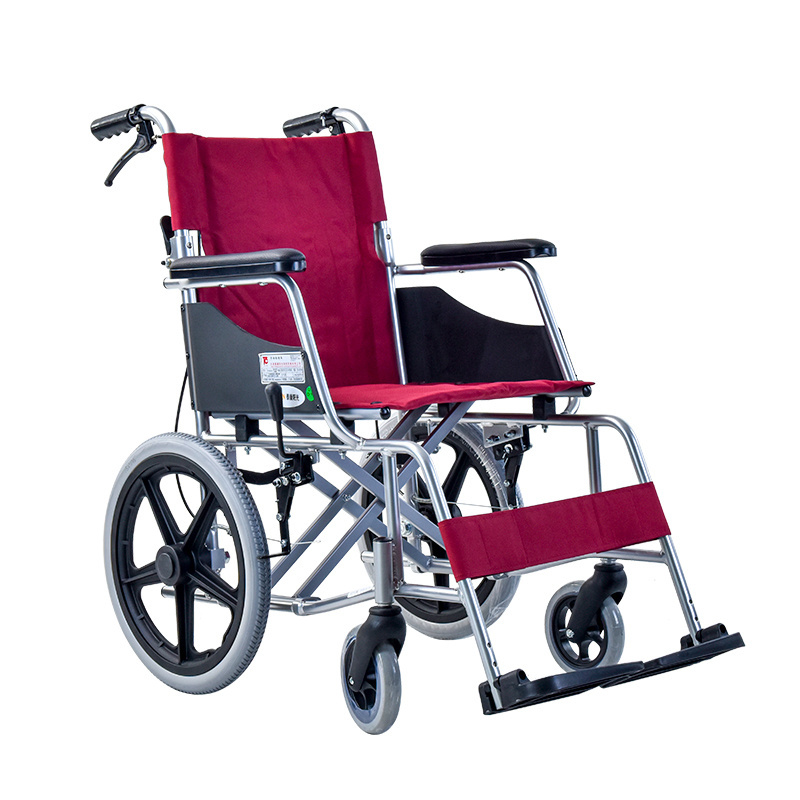 Reclining For Functional Foldable Aluminum Wheelchair 16-Inch Pu Solid Tire Plastic Wheel Rear Wheel