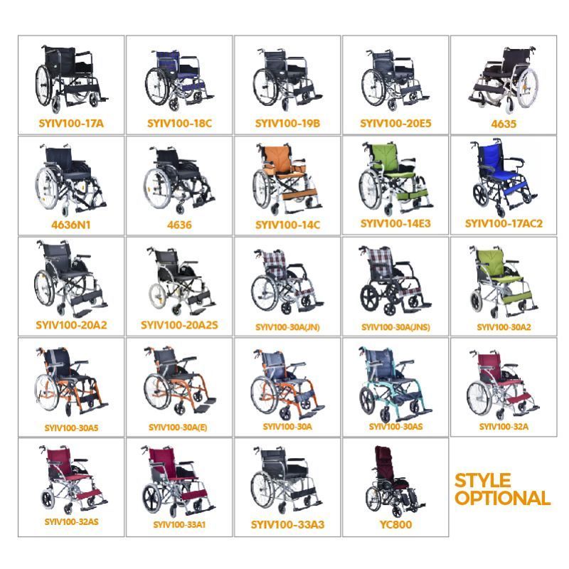 Reclining For Functional Foldable Aluminum Wheelchair 16-Inch Pu Solid Tire Plastic Wheel Rear Wheel