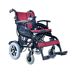 New Design 8 " Pu Solid Tyre Front Wheel Folding Power Electric Wheelchair With 24V 12Ah Battery