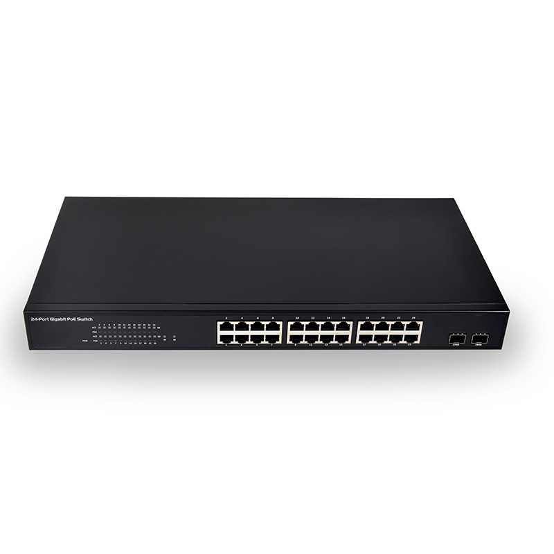 24 port POE Switch 24-Port Gigabit PoE+ Switch +2 Gigabit SFP for ip poe network camera