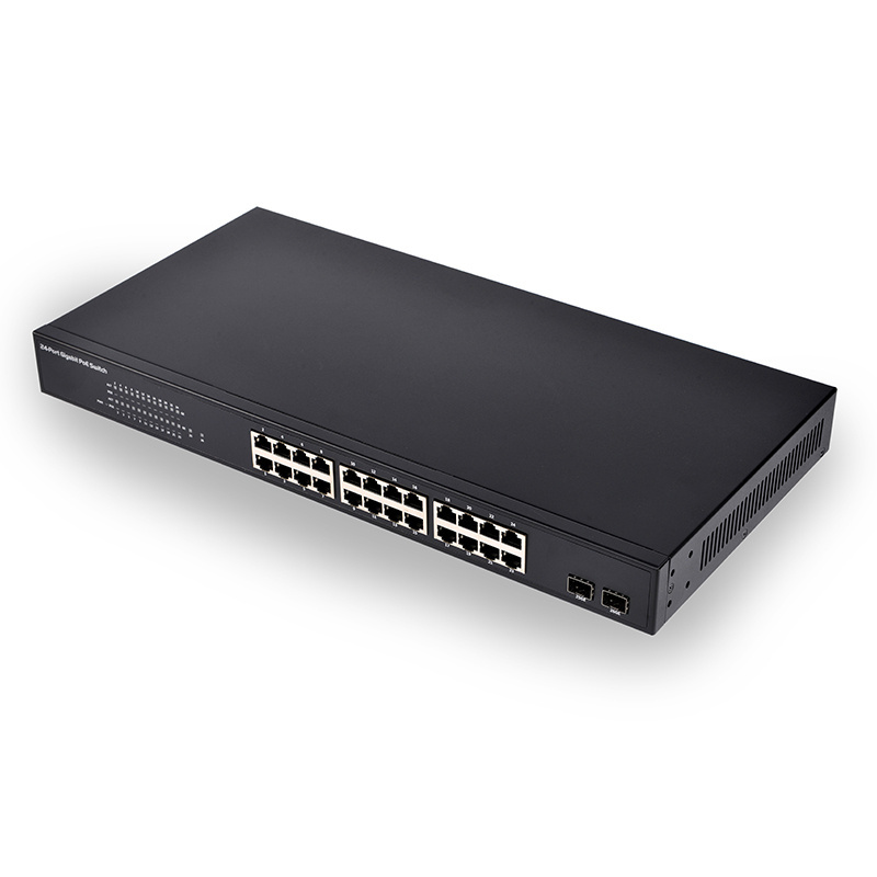 24 port POE Switch 24-Port Gigabit PoE+ Switch +2 Gigabit SFP for ip poe network camera