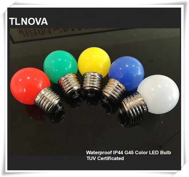 colorful LED Bulb E27 Point Light G45 IP44 1W 2W Golf mini LED lights E27 E26 B22 LED Lamp RGB outdoor CE Rohs FCC TUV