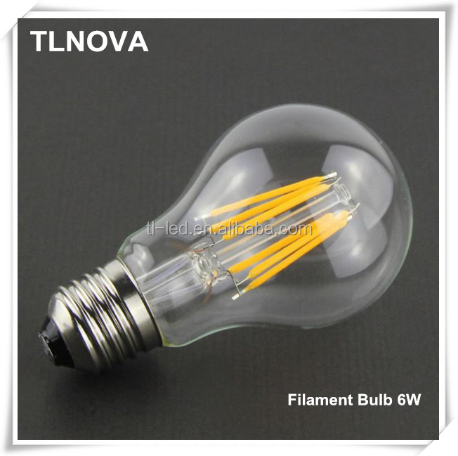 Hot LED Filament Bulb Lights A19 A60 Dimmable 360 LED Bulb Filament E27 E26 B22 4W 6W 8W CE Rohs FCC INMETRO