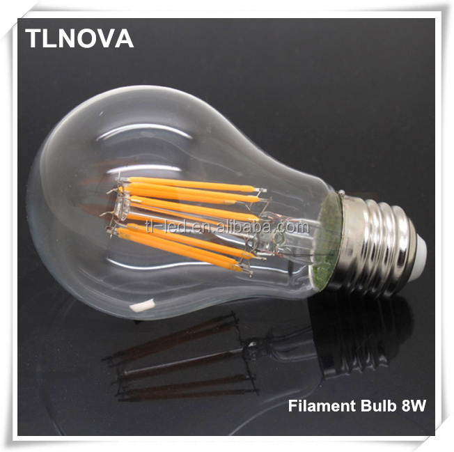 Hot LED Filament Bulb Lights A19 A60 Dimmable 360 LED Bulb Filament E27 E26 B22 4W 6W 8W CE Rohs FCC INMETRO