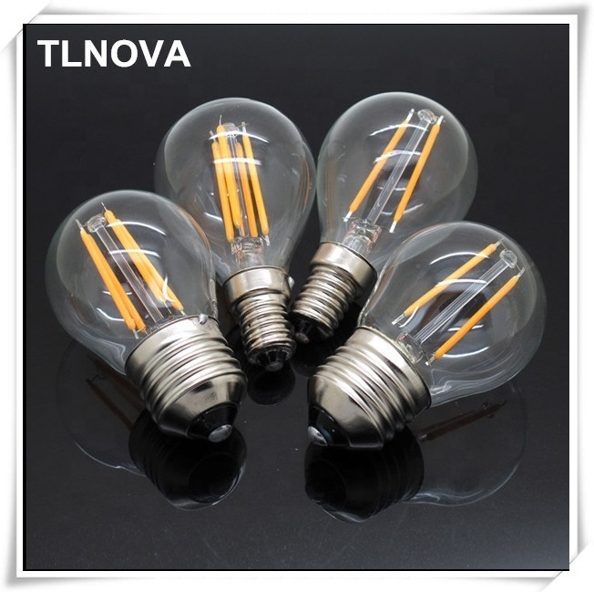 whole sale Cheap Filament LED bulb G45 2W 4W 6W Gold G45 Filament Edison Bulb E14 E27 B22 BA15 Brass CE Rohs FCC