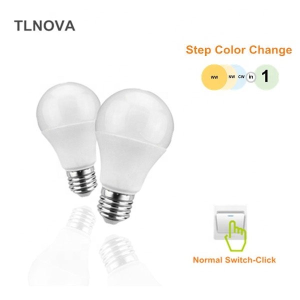 2023 new Step Dimming LED Bulb 8W 10W 12W 14W Smart led light 100%-50%-15% Dimmable LED Lamp no Flicker 3 in 1 PF 0.5 CE Rohs