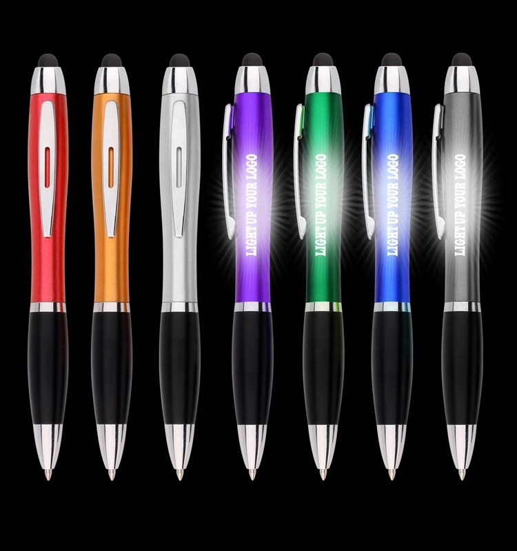 OEM  LED lighting up logo pen stylus pen customized logo light up pen boligrafo stylo penn