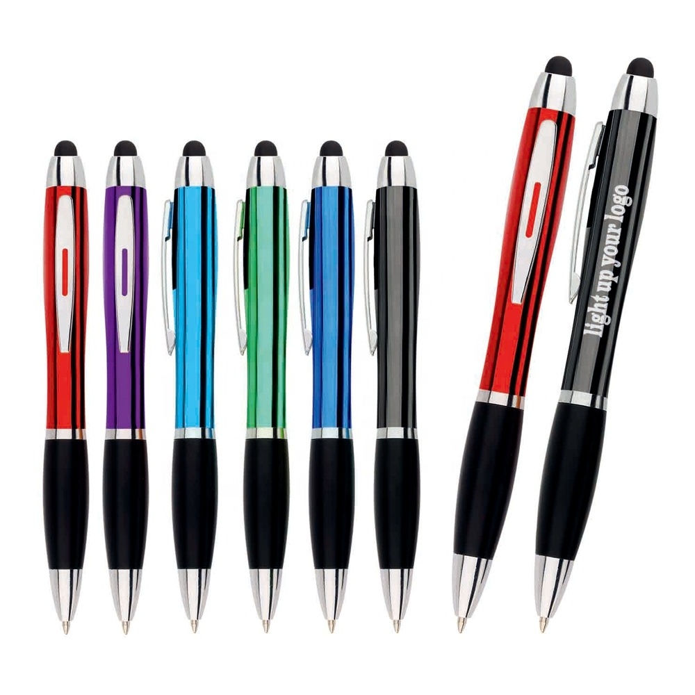 OEM  LED lighting up logo pen stylus pen customized logo light up pen boligrafo stylo penn