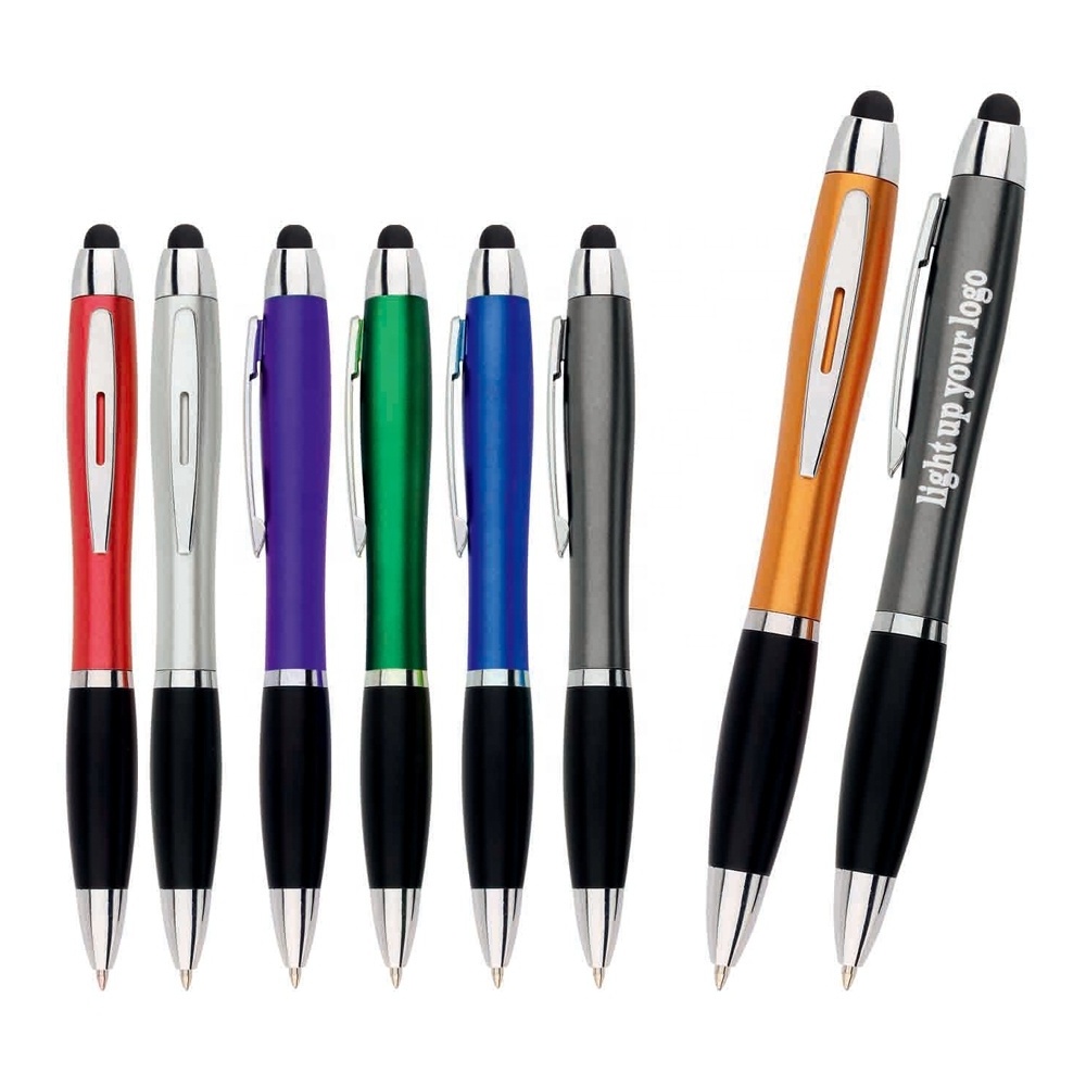 OEM  LED lighting up logo pen stylus pen customized logo light up pen boligrafo stylo penn