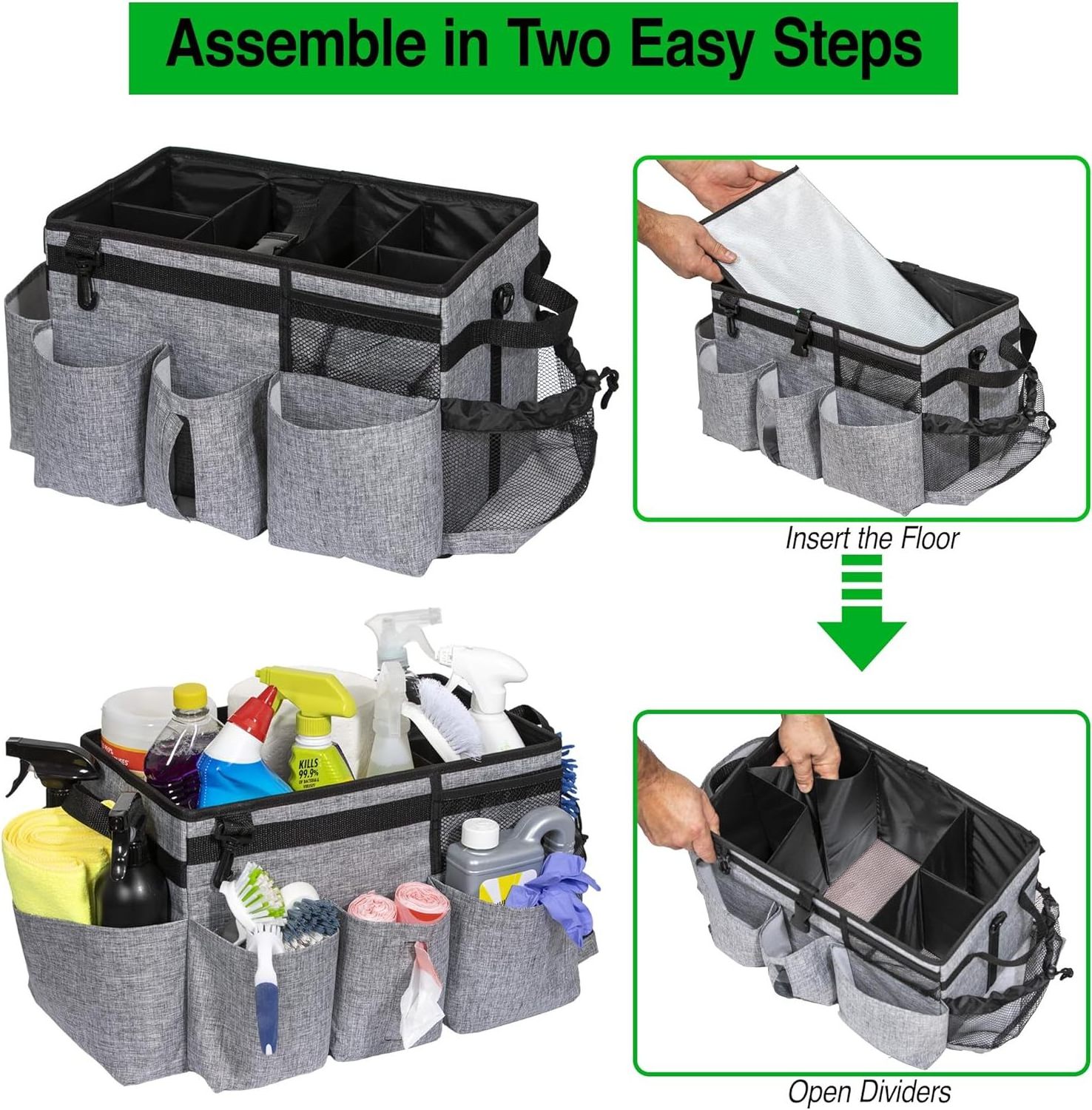 2024 Water Resistant Light Weight Cleaners And Housekeepers Cleaning Caddy Bag Pack