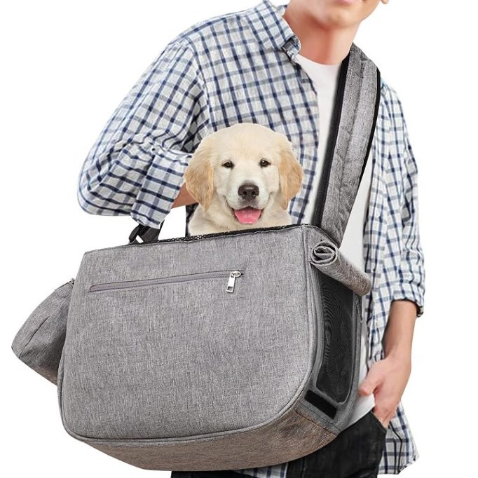 Custom Outdoor Travel Hiking Hand Free Safe Puppy Pet Dog Sling Carrier For Medium Dogs Cats