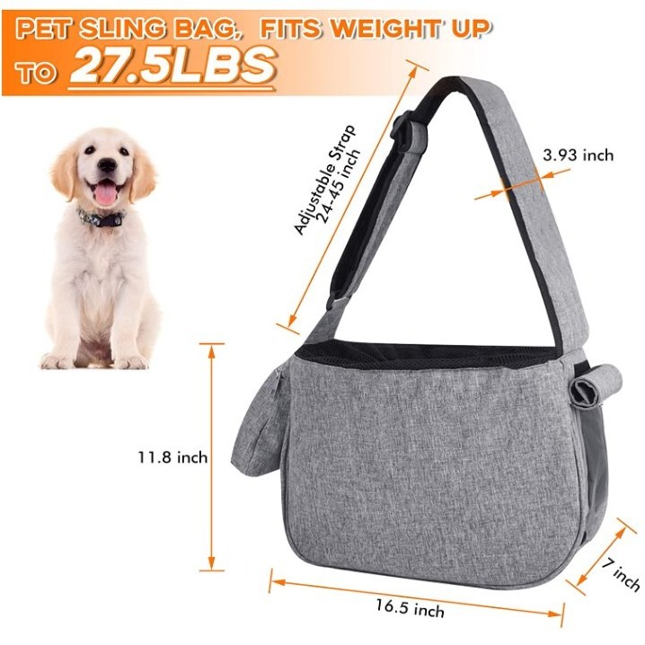 Custom Outdoor Travel Hiking Hand Free Safe Puppy Pet Dog Sling Carrier For Medium Dogs Cats