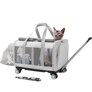 Hot Selling Portable Foldable Designed Soft-sided for Dogs and Cats Travel Pet Trolley Carrier with Wheels