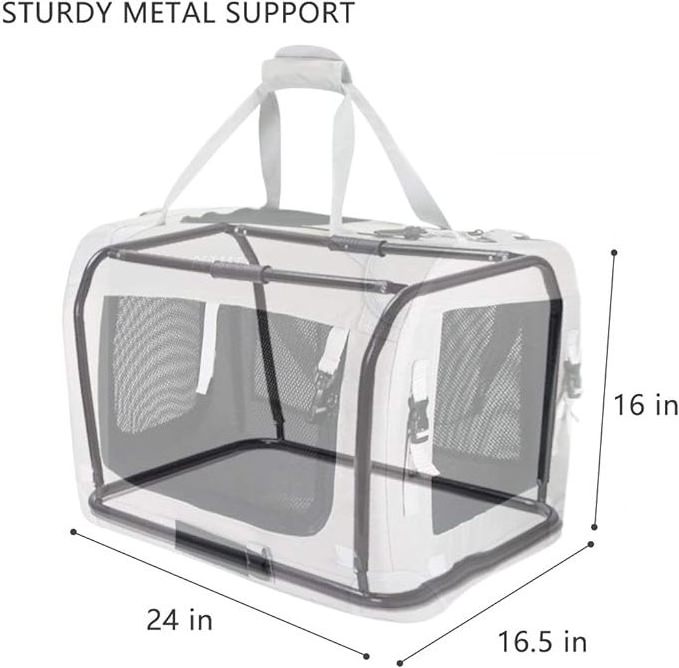 Extra Large Cat Carrier Soft Sided Folding Small Medium Dog Pet Carrier Travel Collapsible Ventilated Comfortable Design Vehicle