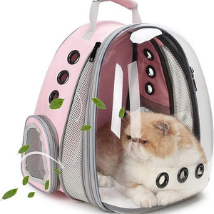 Bubble Expandable Cat Backpack Pet Travel Carrier for Cats and Dogs Pink