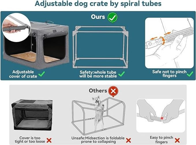 30 Inch Soft Dog Crate for Medium Dogs 3-Doors Dog Kennel Carrier with Soft Mat for Indoor Outdoor Travel