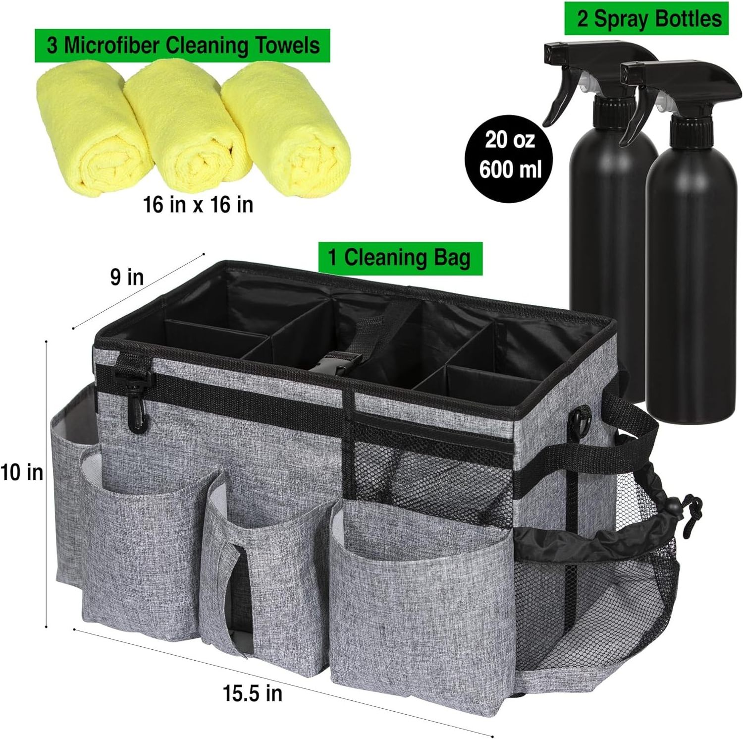 2024 Water Resistant Light Weight Cleaners And Housekeepers Cleaning Caddy Bag Pack