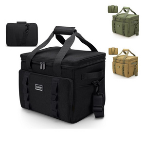 24L Durable Soft Shoulder Large Capacity Black Cooler Bag Insulated for Keep Cool Fresh Food