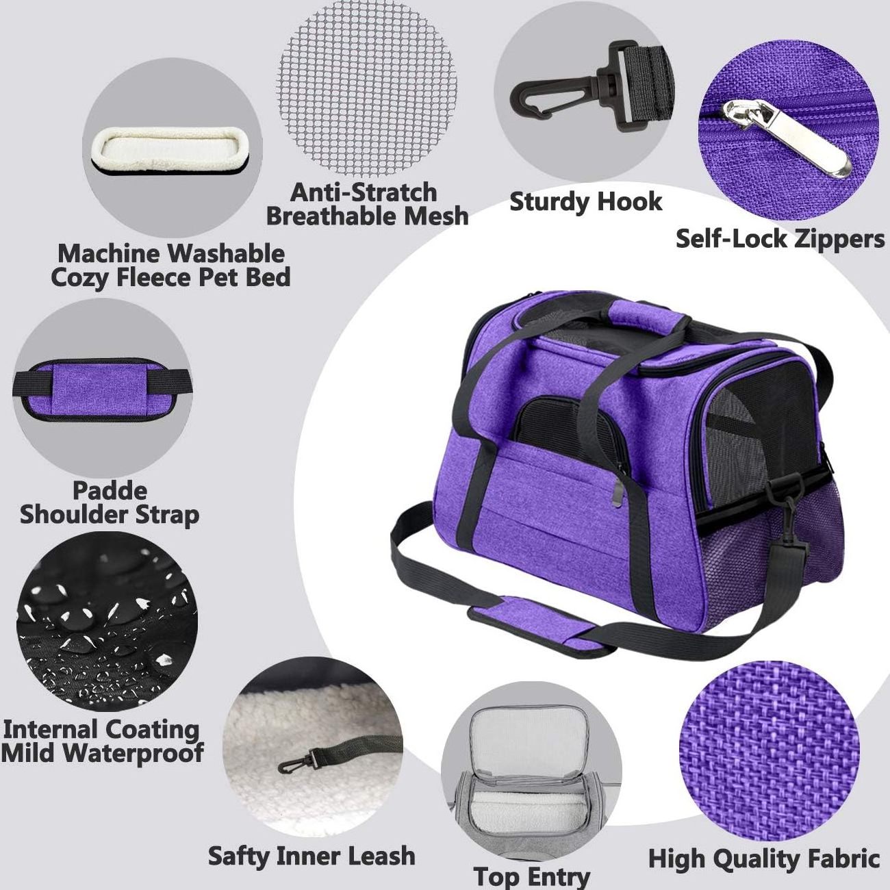 Dogs cats wholesale custom optional breathable backpack car seat cat pet carrier