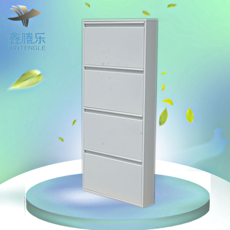 Guangzhou factory 4 Drawer Metal Shoe Cabinet Wall Metal Shoe Rack Cabinet Storage