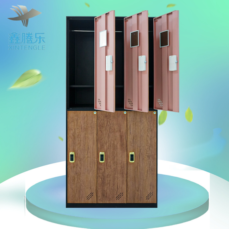 Cheap Keyless locks safe 6 door Casillero steel gym storage lockers metal clothes locker cabinet