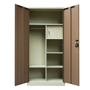 Hot sale new design vertical 2 door clothes storage locker godrej almirah assemble metal steel dressing durable wardrobe