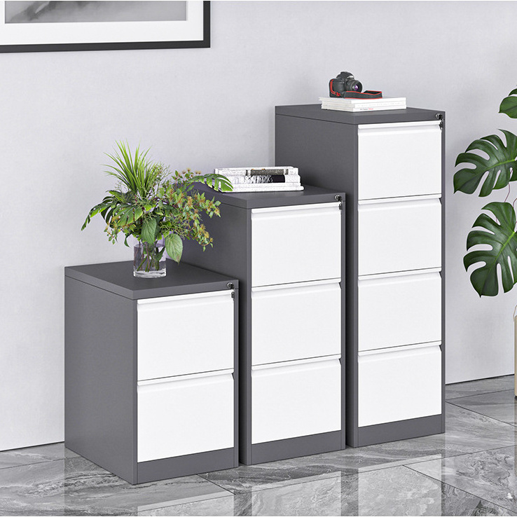 Guangzhou Factory New Promotion Powder Coat Metal office file cabinets 4 drawer steel filling cabinet with safe box inner