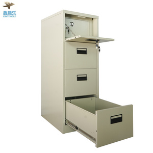 Guangzhou Factory New Promotion Powder Coat Metal office file cabinets 4 drawer steel filling cabinet with safe box inner