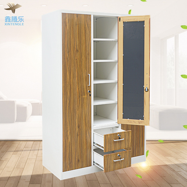 Guangzhou foshan factory direct sale Factory supply almirah wardrobe metal wardrobe closet cupboard wardrobe