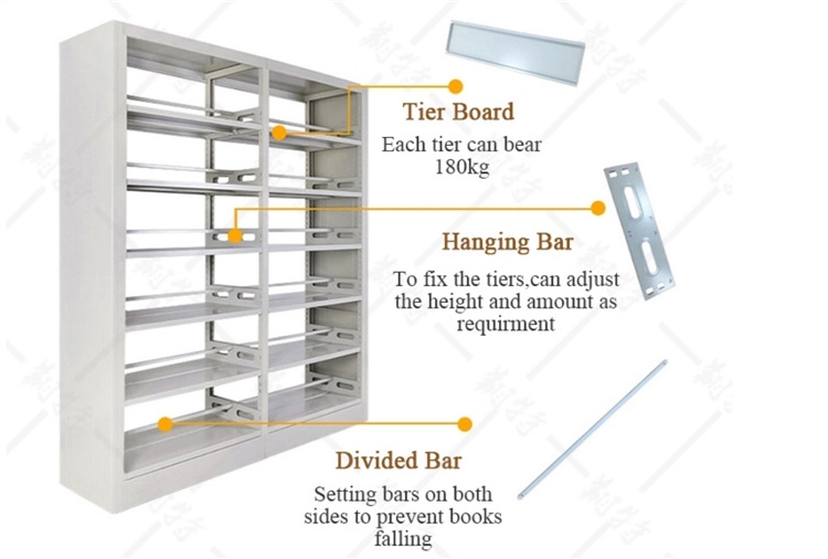 guangzhou factory direct sale School metal used book shelving for library