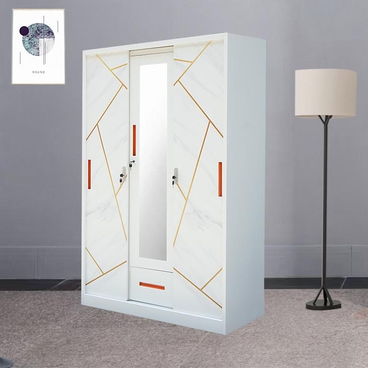 2023 Hot Selling  Smart  Clothes Locker 3 swing door cupboard clothes storage steel locker