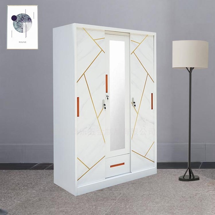 2023 Hot Selling  Smart  Clothes Locker 3 swing door cupboard clothes storage steel locker