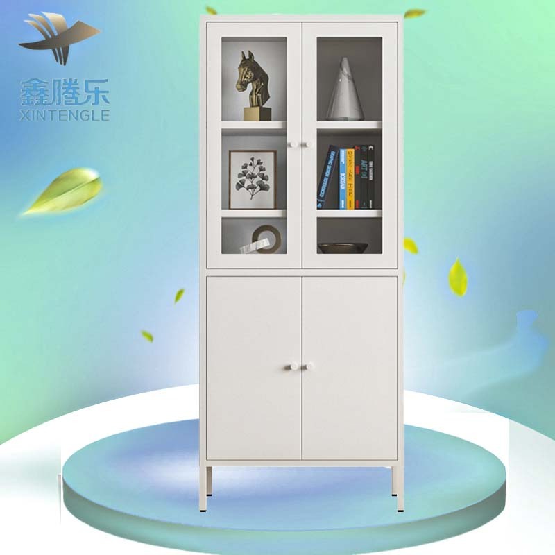 High-grade custom metal file cabinet fireproof double-door glass door file cabinet