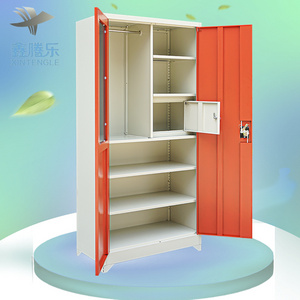 2 swing door cupboard clothes storage steel locker gym iron locker cabinet closet metal almirah wardrobe placard de chambre