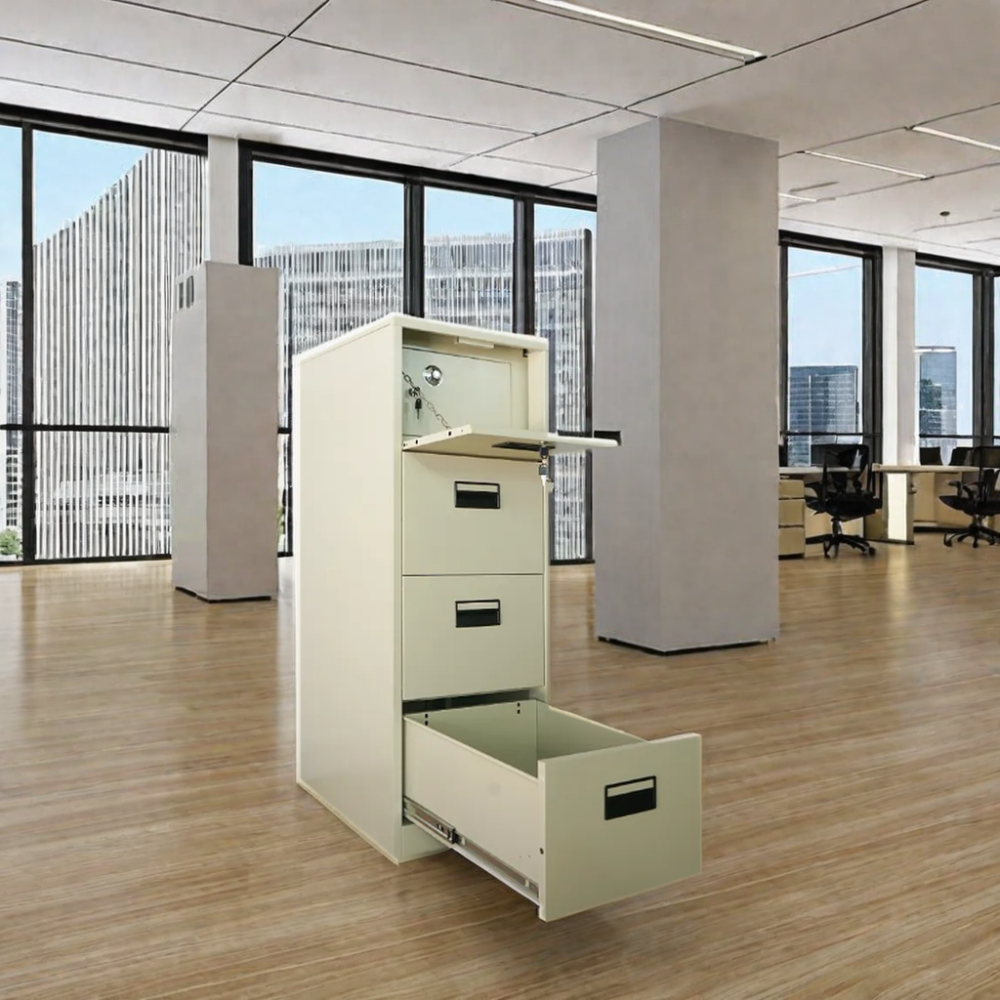 New 4-Layer Office Furniture Modern Key Lock 4-Drawer Metal Vertical Filing Cabinet Wholesale from Factory